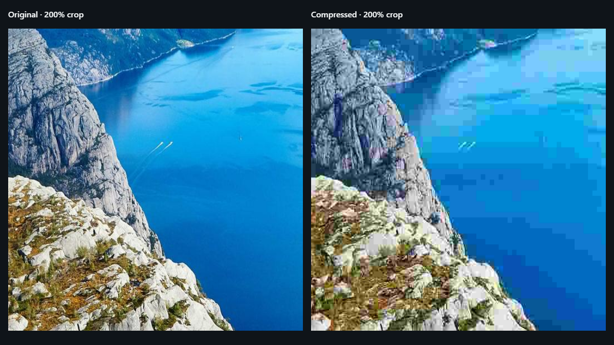 image quality comparison at full zoom